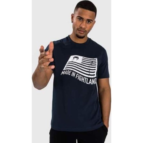 Venum Made in Fightland T-Shirt - Navy Blue/White