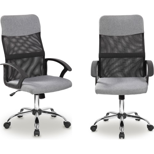 Office swivel chair mesh back grey