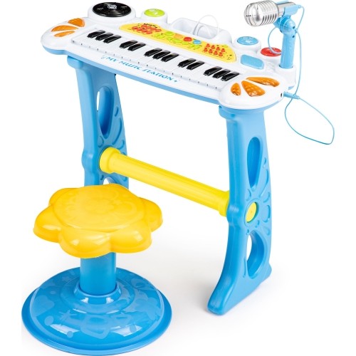 Pianino z mikrofonem EcoToys, niebieskie