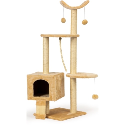 Cat scratching post house bunk bed tower 120cm + toys