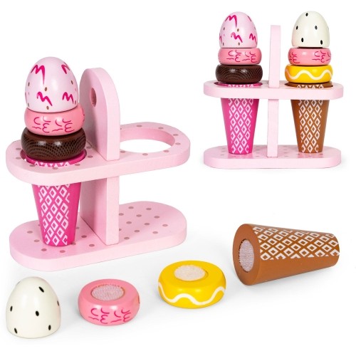 Set of wooden velcro ice cream for children 9 items