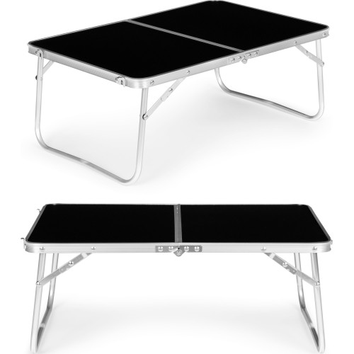 Travel table picnic table folding black top 60x40 cm