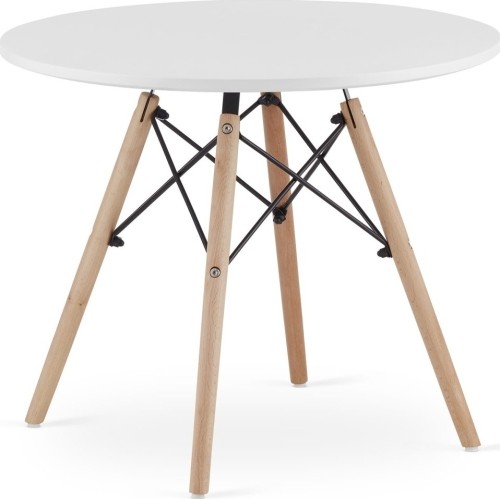 Coffee table modern Scandinavian white round top 60cm