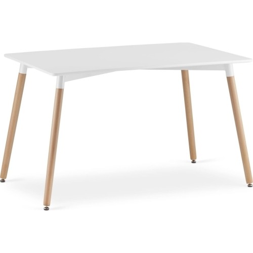 Wooden rectangular dining table 120cm x 80cm - white