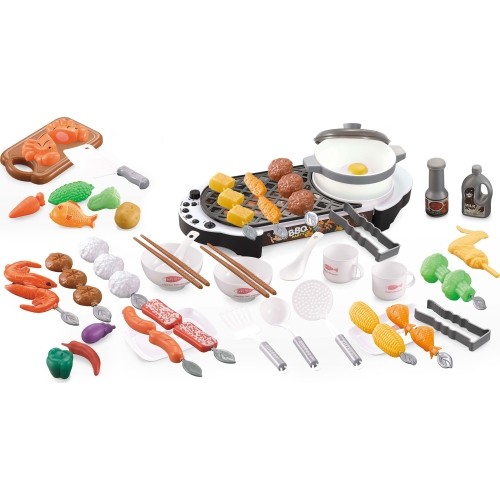 Mini grill ECOTOYS with kitchen accessories for children