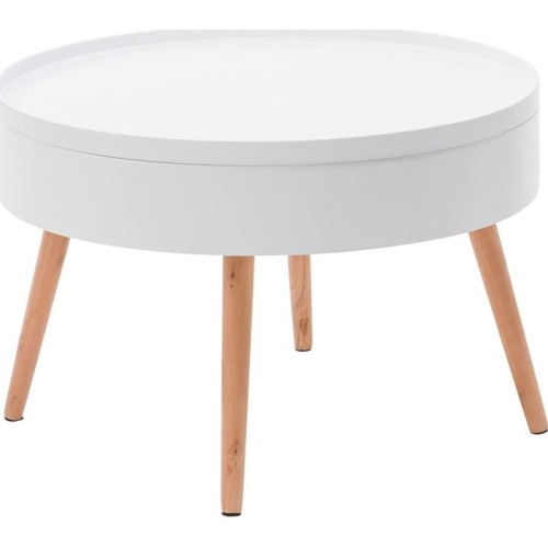 Round coffee table with storage 60cm