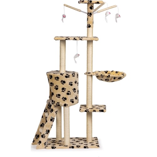 Cat scratching post tree house bed 138cm xl Paw prints