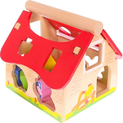 Wooden House, Sorter with blocks Ecotoys