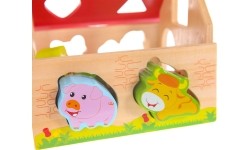 Drewniany domek, farma sorter z klockami Ecotoys