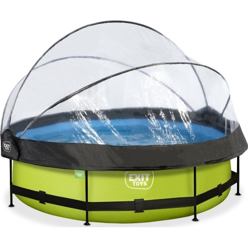 EXIT Lime pool ø300x76cm with dome and filter pump - green