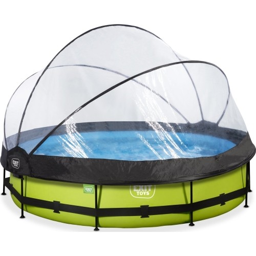 EXIT Lime pool ø360x76cm with dome and filter pump - green