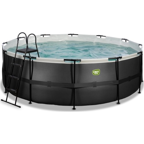 EXIT Black Leather pool ø427x122cm with filter pump - black