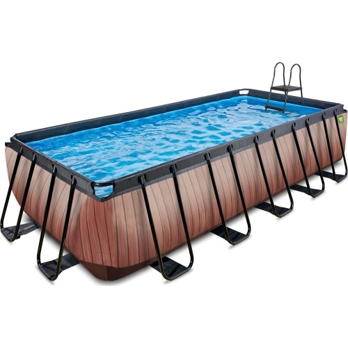 EXIT Wood pool 540x250x122cm with filter pump - brown