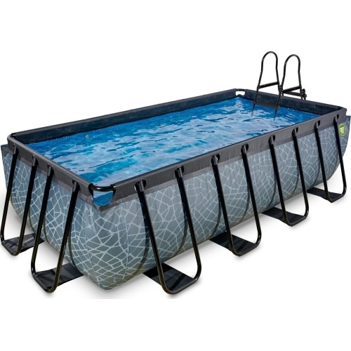 EXIT Stone pool 400x200x100cm with filter pump - grey