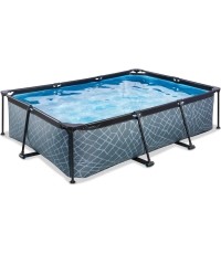 EXIT Stone pool 220x150x65cm with filter pump - grey