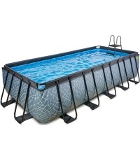 EXIT Stone pool 540x250x122cm with sand filter pump - grey