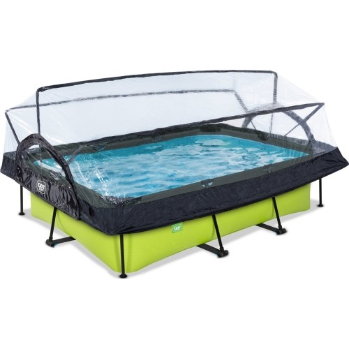 EXIT Lime pool 300x200x65cm with dome and filter pump - green