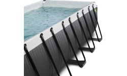 EXIT Black Leather basen 540x250x100cm z pompą filtrem piaskowym i kopułą - czarny