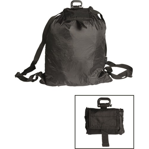 BLACK ROLL-UP RUCKSACK