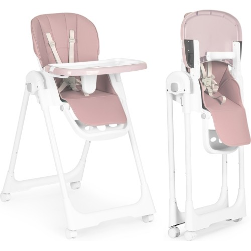 Feeding chair height adjustment eco leather straps double tray