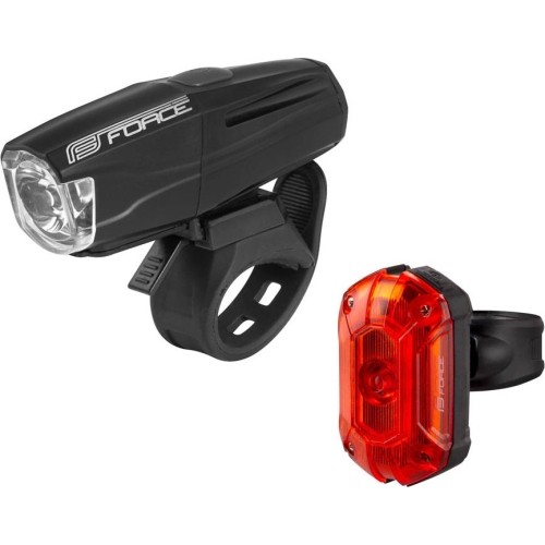 Zestaw oświetlenia rowerowego Force Vario, 500lm + 25lm, USB