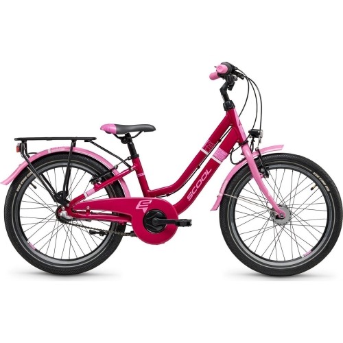 Dviratis S'COOL chiX twin 20" 3-biegowy aluminiowy różowy - baby pink