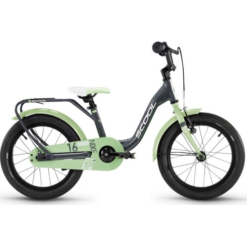 Dviratis S'COOL niXe 16" 1-speed coaster-brake Aluminium dark grey-pastel green