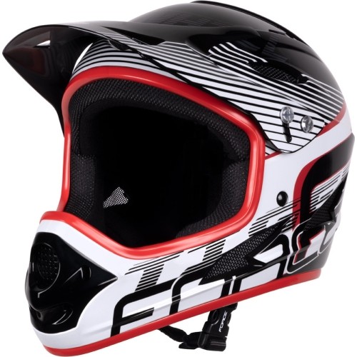 Helmet FORCE TIGER , L-XL, 59-61cm (black/white)