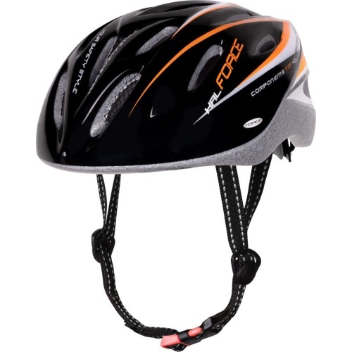 Kask FORCE Hal 48-54cm XS-S (czarny/pomarańczowy/biały)