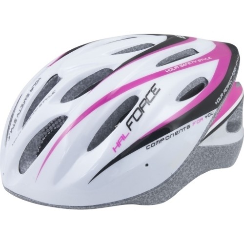 Helmet FORCE Hal 48-54cm XS-S (white/pink/black)