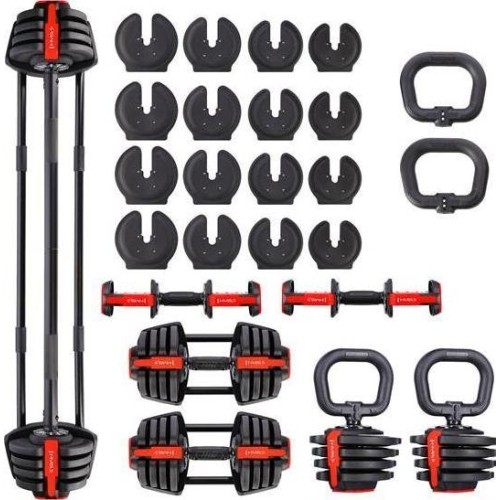 SGR18 PRO SET 3IN1 ADJUSTABLE DUMBBELLS 20 KGS HMS