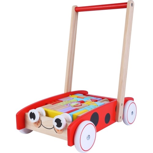 Wooden baby carriage walker 40 blocks ECOTOYS