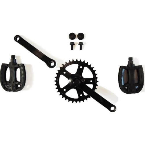 Crank set 90, 28T + pedals