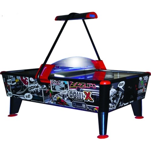 Airhockey Comix, czarno-niebiesko-czerwony, do użytku komercyjnego, 199x107x81 cm, nie zawiera weryfikatora monet