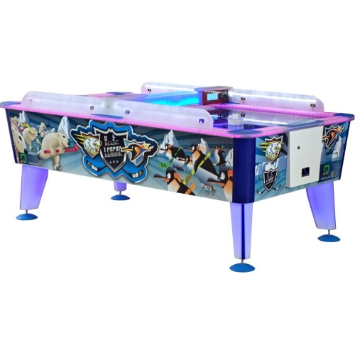 Komercyjny Airhockey Arctic, 238x128x81 cm, niebiesko-biały, do użytku komercyjnego, bez walidatora monet