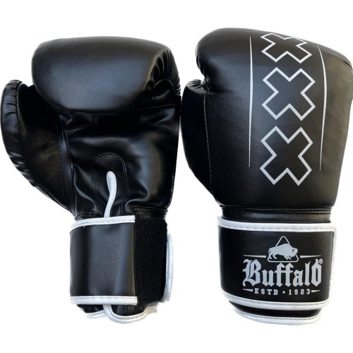 Buffalo Outrage boxing gloves black and white 16oz