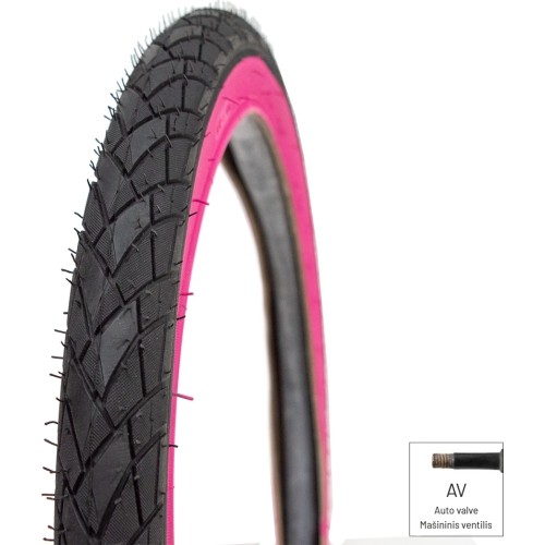 Tire And Tube Dsi, 18x1.75 (47-355) AV40, Pink