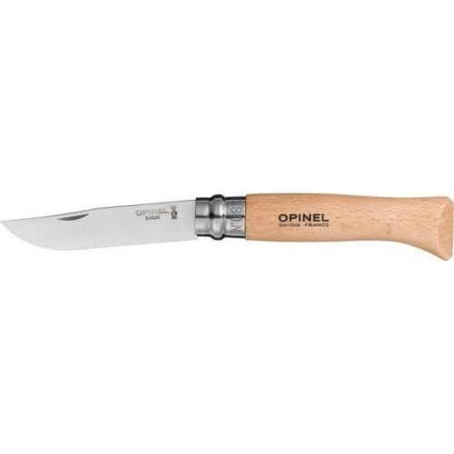 Nóż Opinel 8, stal nierdzewna Inox, drewno bukowe