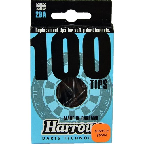 Darts spare tips HARROWS DIMPLE 26mm 2BA black 100 pcs