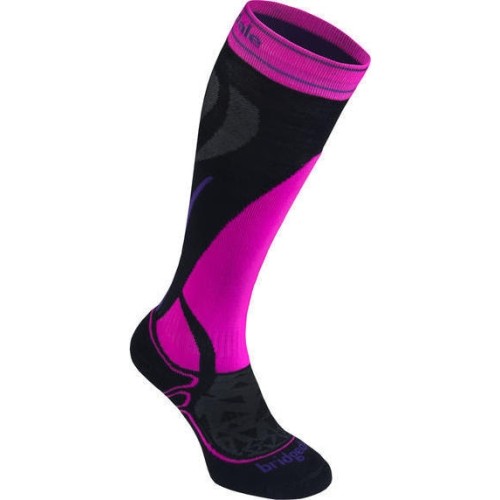 Socks For Women Bridgedale Ski Midweight, Black/Purple