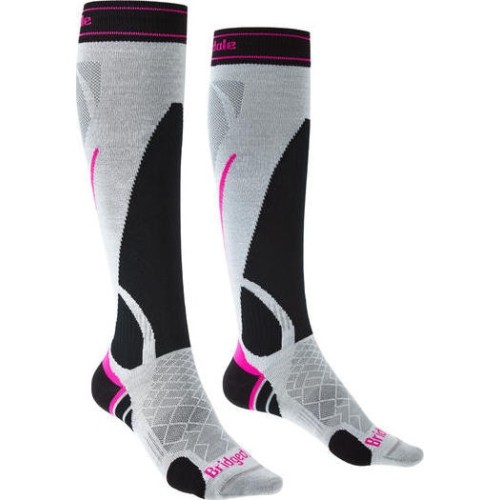 Socks For Women Bridgedale Ski Lightweight, Grey/Black