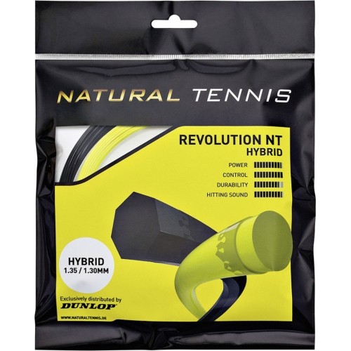 Tennis string Dunlop NT HYBRID YELLOW 1.35/1.30mm set, 12m, black/ yellow