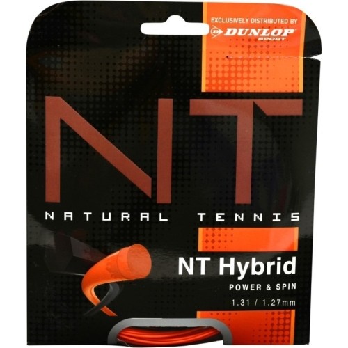 Tennis string Dunlop NT HYBRID ORANGE+ set 1.31/1.27mm, set, 12m, Black/Orange