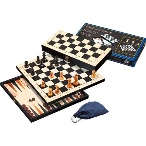 Zestaw do gry w backgammon, szachy i warcaby Philos 41x20,5cm