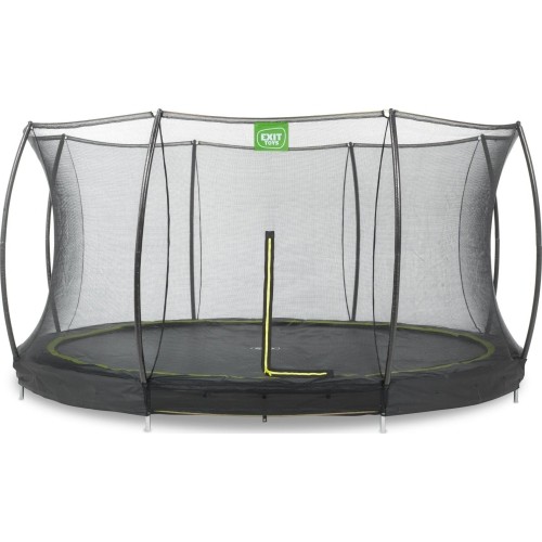 EXIT Silhouette ground trampoline ø427cm with safety net - black Outdoor Round Coil spring Sunken trampoline