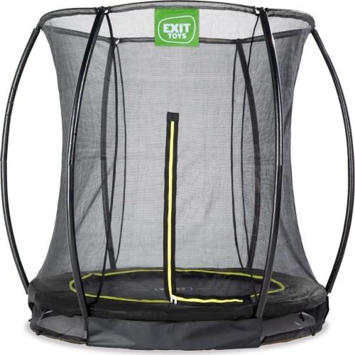 EXIT Silhouette ground trampoline ø183cm with safety net - black Outdoor Round Coil spring Sunken trampoline