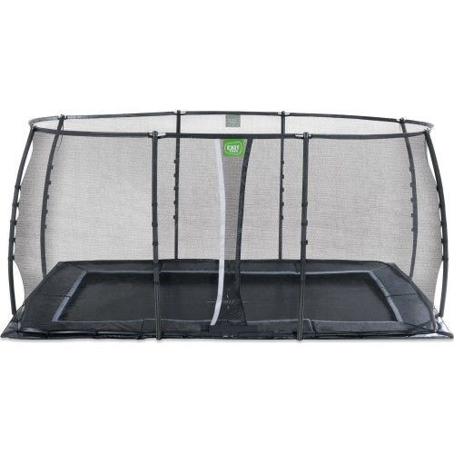 EXIT Dynamic ground level trampoline 244x427cm with safety net - black