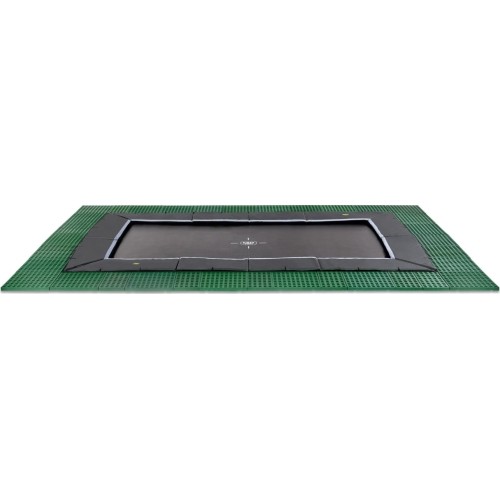 EXIT Dynamic ground level trampoline 275x458cm with Freezone safety tiles - black