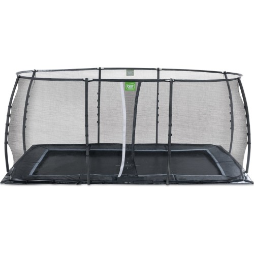 EXIT Dynamic ground level trampoline 305x519cm with safety net - black