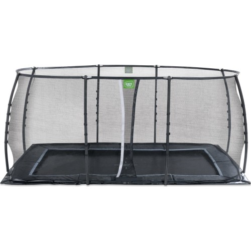 EXIT Dynamic ground level trampoline 275x458cm with safety net - black